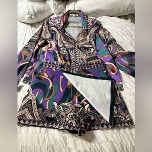 Button blouse and skort set “Her Bottari”